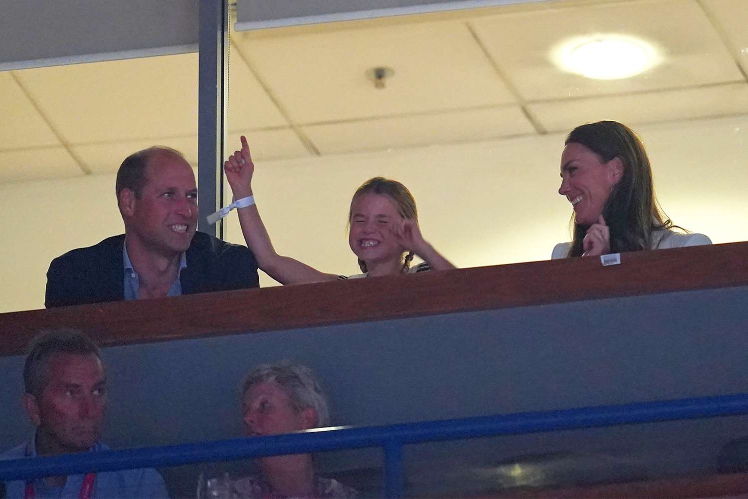 The Duke and Duchess of Cambridge with their daughter Princess Charlotte of Cambridge at the Arena Birmingham on day five of the 2022 Commonwealth Games in Birmingham. Picture date: Tuesday August 2, 2022.