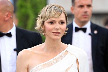 Princess Charlene of Monaco arrives for the closing ceremony of the 63rd Monte-Carlo Television Festival in Monaco, on June 18, 2024