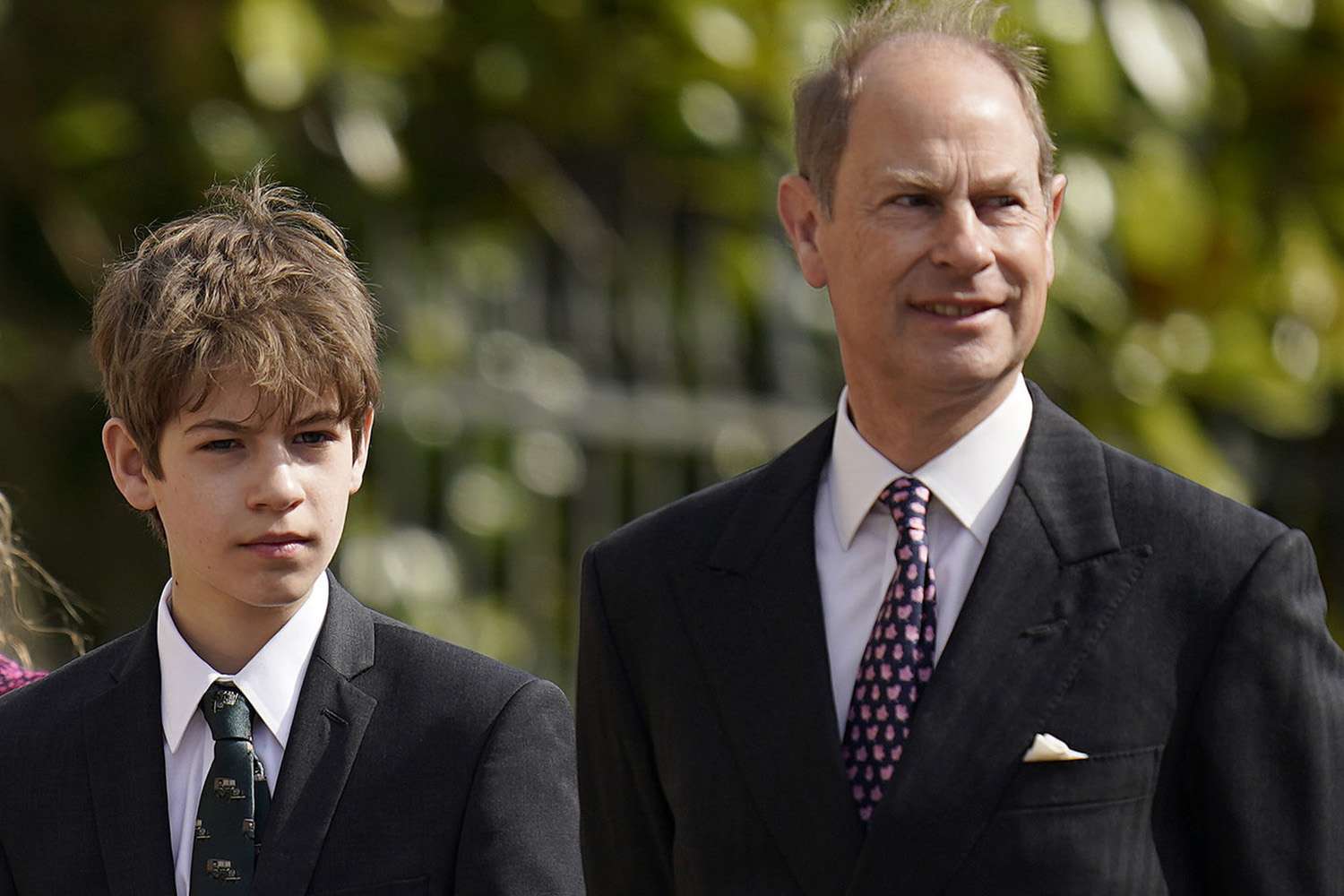 Sophie, Countess of Wessex, Lady Louise Mountbatten-Windsor, James, Viscount Severn and the Prince Edward, Earl of Wessex attend the Easter Matins Service at St George's Chapel