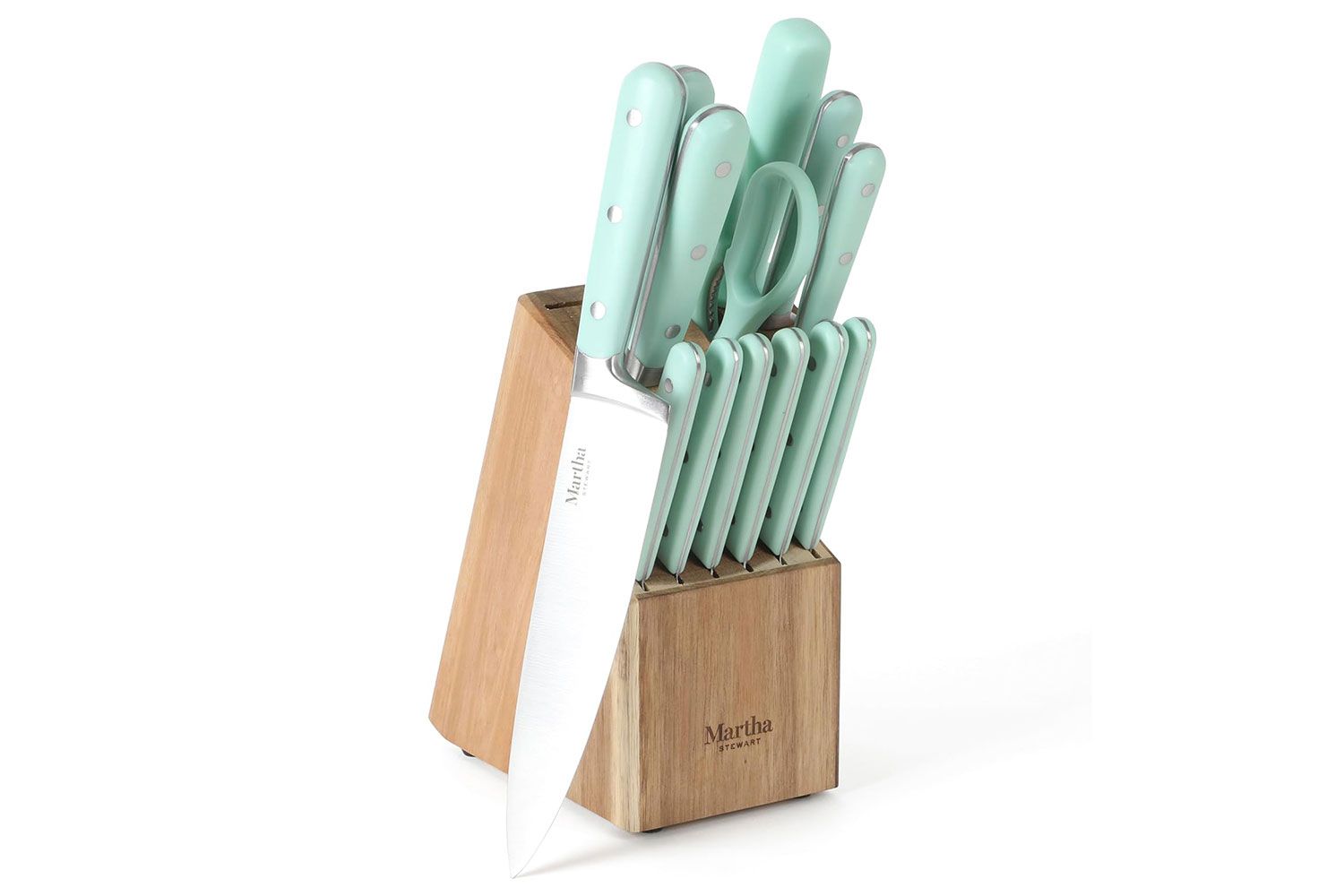 Amazon MARTHA STEWART Eastwalk 14 Piece High Carbon Stainless Steel Cutlery Knife Block Set