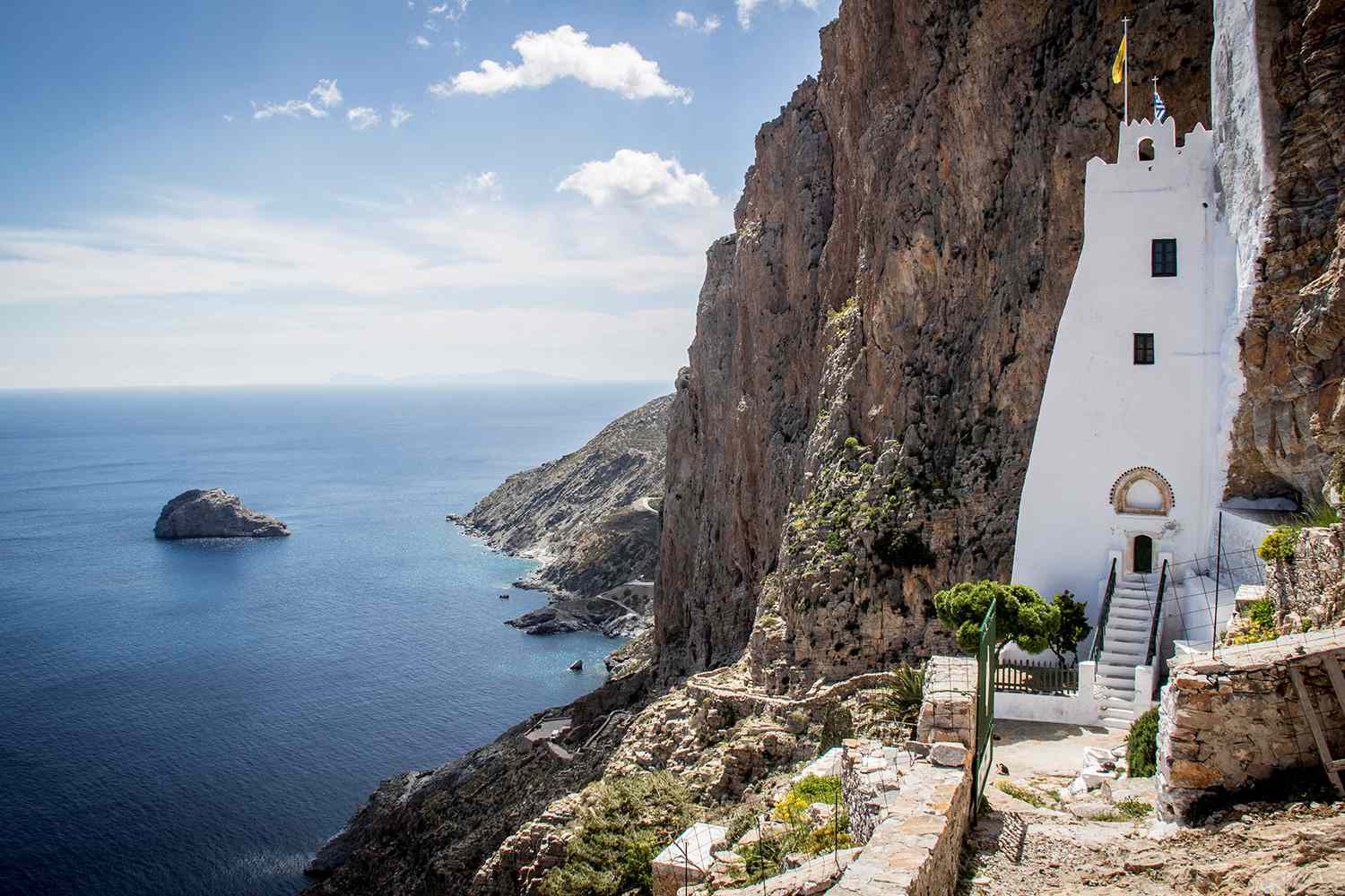 Greece, Cyclades, Amorgos Island: Monastery of Panagia Hozoviotissa.