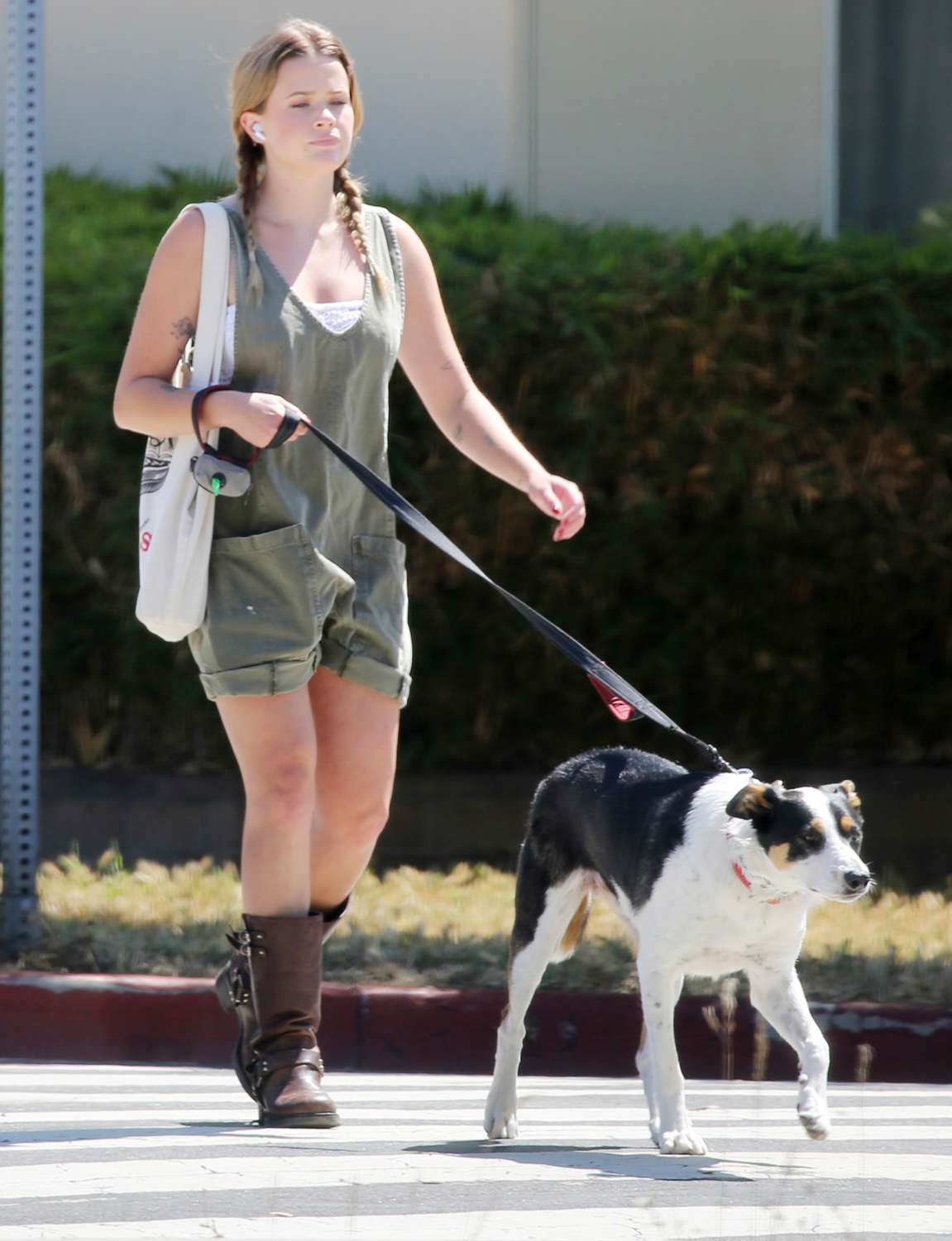 Ava Phillippe is spotted walking her dog in Los Angeles.