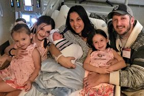 Mom of 4 Kids with Same Birthday of Aug. 25 Kristin Lammert with daughters Sophia (9 years old), Giuliana (6), Mia (3), and Valentina (newborn)