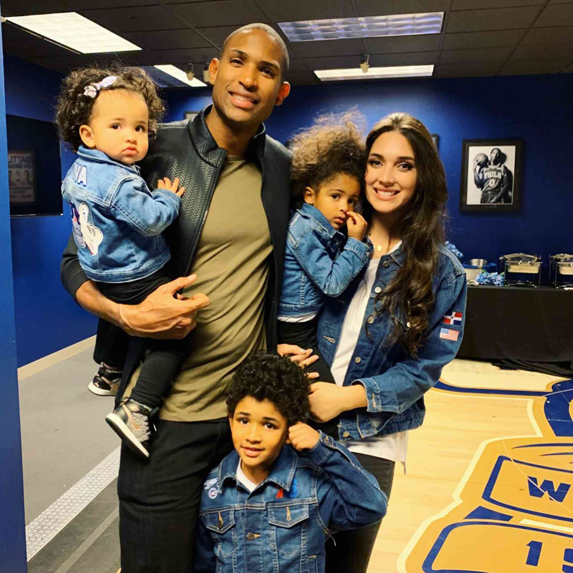 Al Horford and Amelia Vega with their kids. 