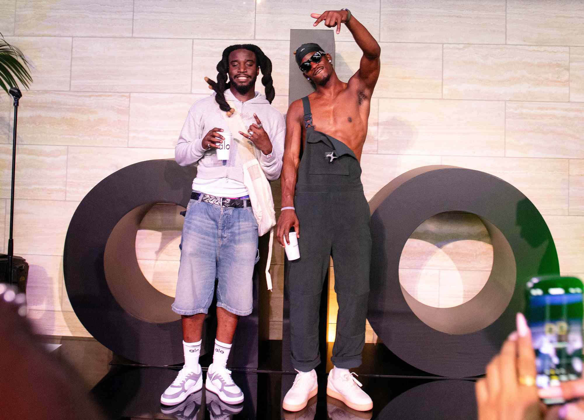 Shaboozey and Jimmy Butler at a Casamigos x Alo event in Beverly Hills, CA