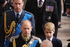 Members of the royal family seen walking behind the coffin of Queen Elizabeth II
