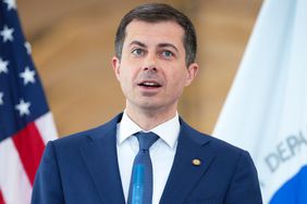 U.S. Transportation Secretary Pete Buttigieg speaks during a news conference at Washington National Airport April 24, 2024 in Arlington, Virginia. During the news conference, Buttigieg outlined newly announced consumer protections for airline customers that would force airlines to pay customers in cash rather than vouchers when inconvenienced by airlines due to travel delays