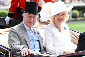 King Charles III and Queen Camilla attend day three of Royal Ascot 2024 at Ascot Racecourse on June 20, 2024 in Ascot, England. 