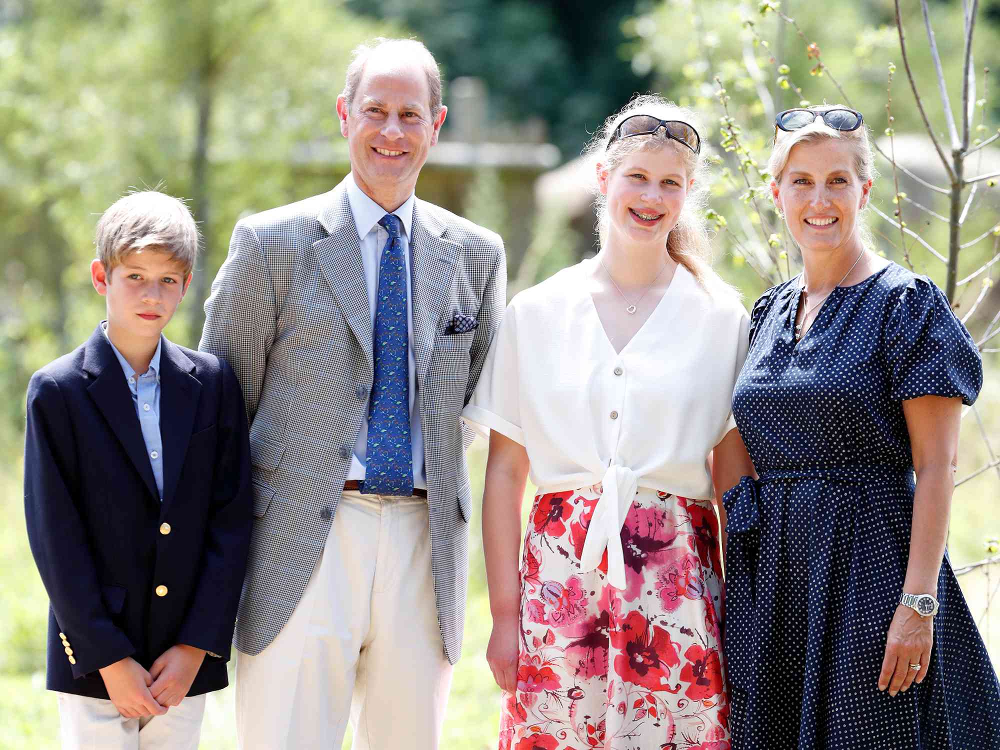 James, Viscount Severn, Prince Edward, Earl of Wessex, Lady Louise Windsor and Sophie, Countess of Wessex visit The Wild Place Project at Bristol Zoo on July 23, 2019 in Bristol, England