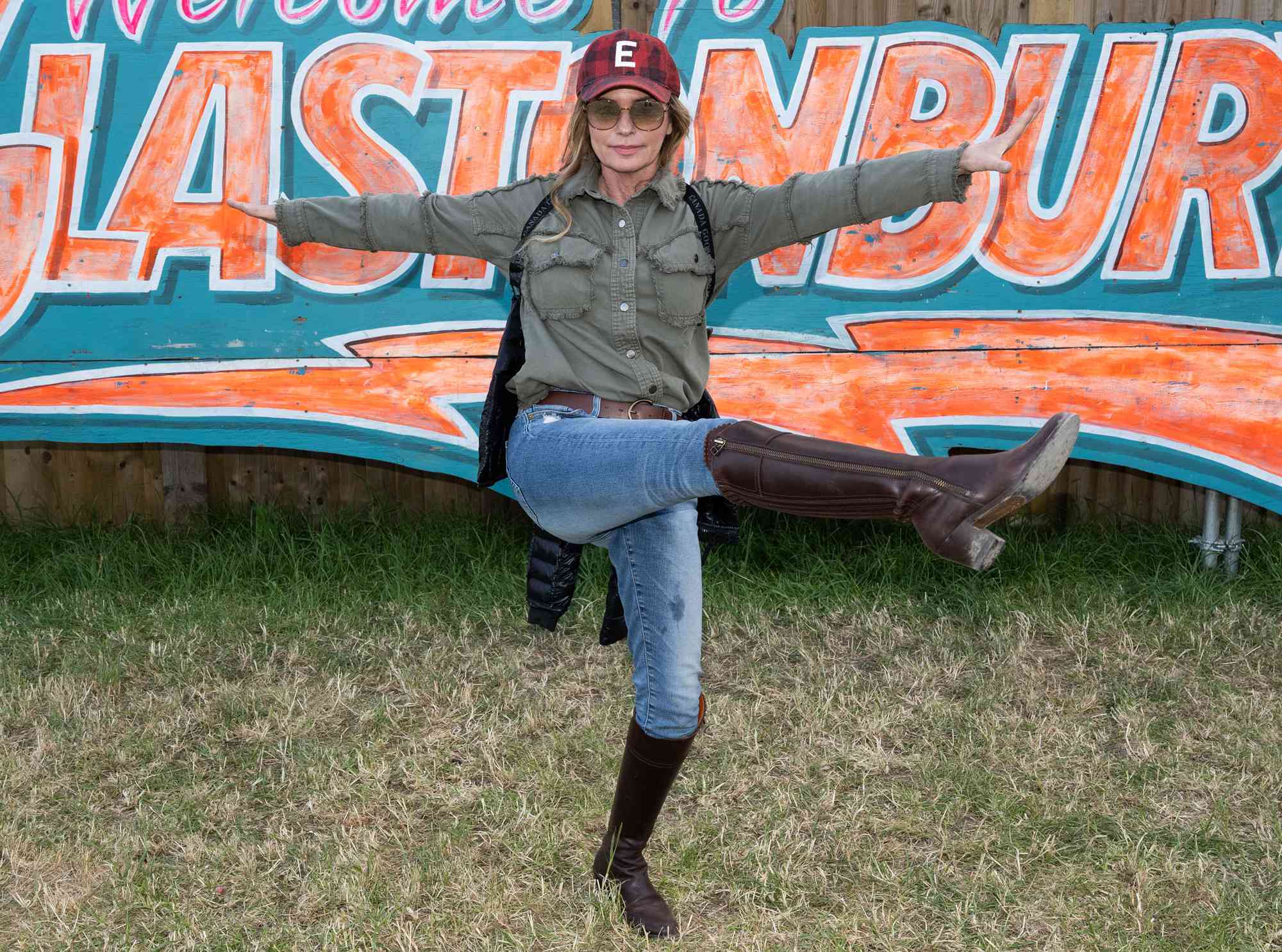Shania Twain backstage during day four of Glastonbury Festival 2024 at Worthy Farm, Pilton on June 29, 2024 in Glastonbury, England.