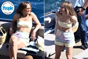 Jennifer Lopez is seen out in the Italian sunshine and aiming for a little rest and relaxation