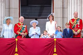 The Royal Family during the Trooping the Colour parade on June 02, 2022 in London, England