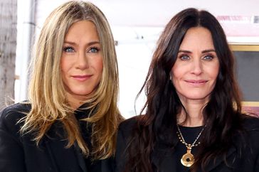 Jennifer Aniston, Courteney Cox and Lisa Kudrow attend the Hollywood Walk of Fame Star Ceremony for Courteney Cox on February 27, 2023