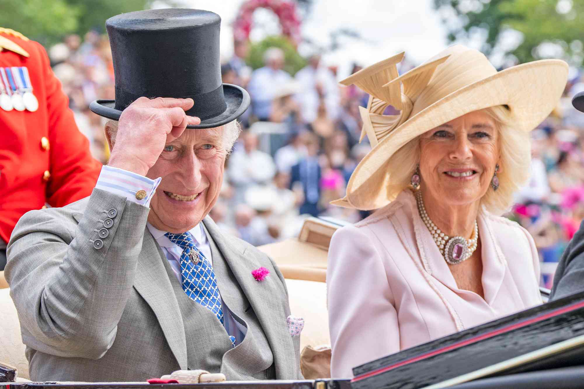 King Charles III and Queen Camilla attend day two of Royal Ascot 2023 at Ascot Racecourse on June 21, 2023