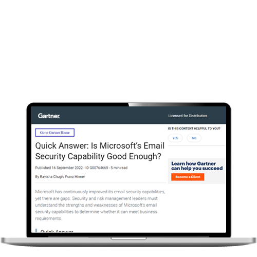 Gartner Quick Answer: Is Microsoft’s Email Security Capability Good Enough?