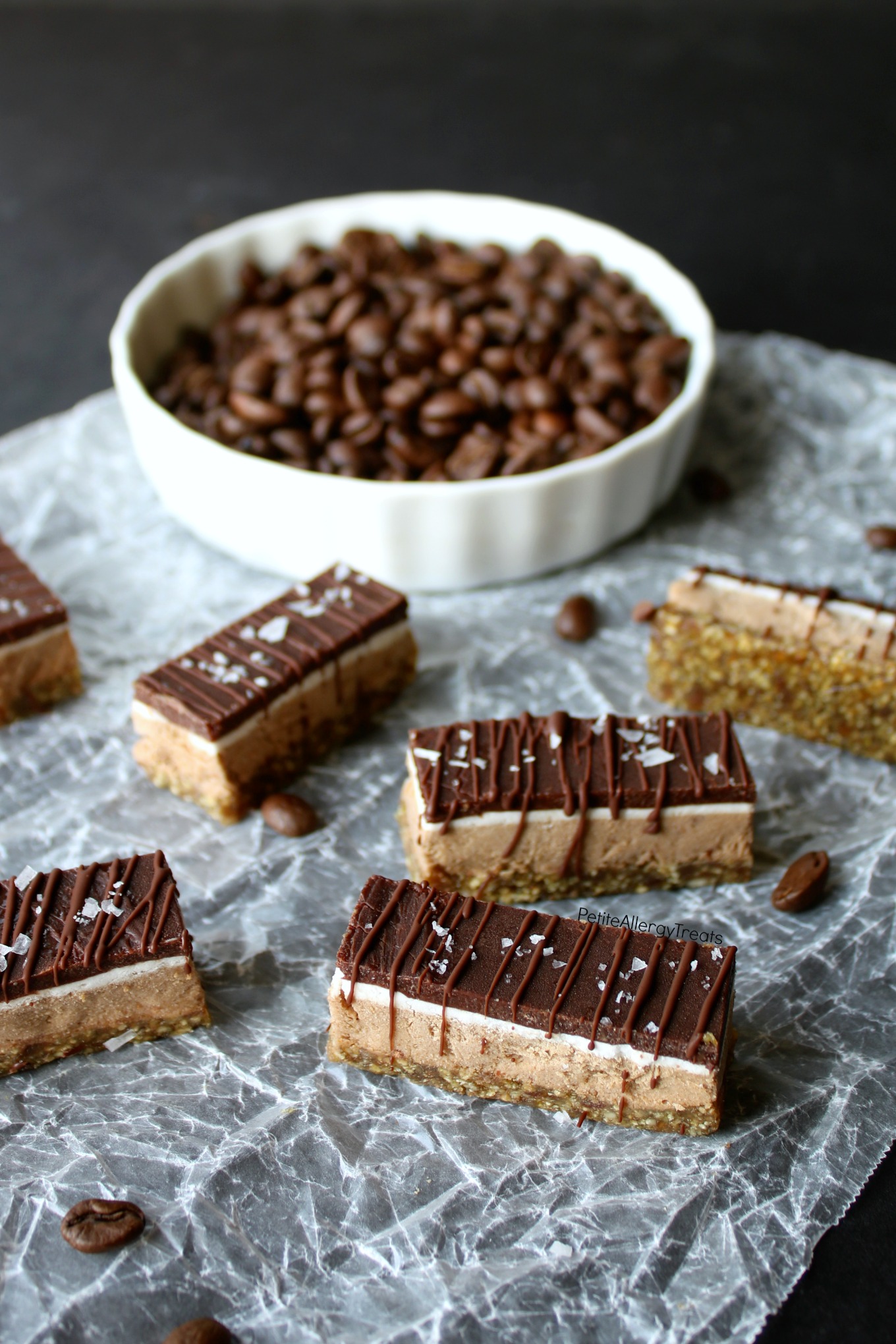 Chocolate Espresso Coffee Cream Bars Recipe (Dairy Free Vegan Raw)- Creamy energy filled gluten free nut free chocolate bar. Food allergy friendly.