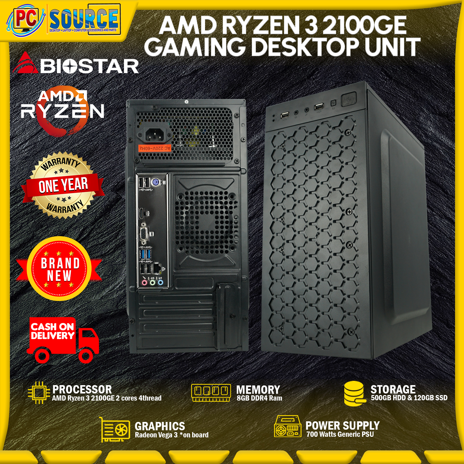 AMD Ryzen 3 PRO 2100GE 3.2Ghz w/ Vega 3 Graphics Desktop Gaming PC ...