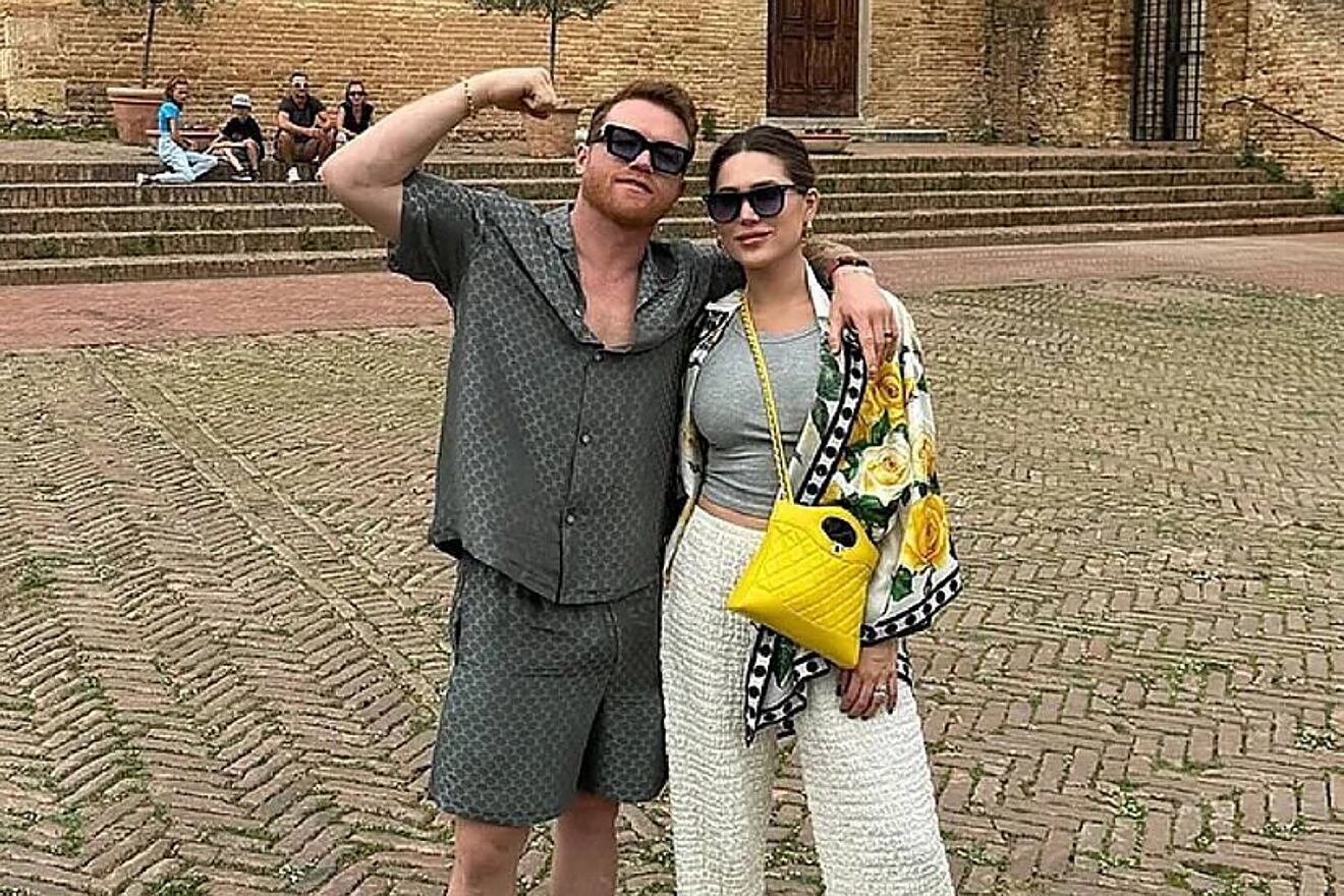 Canelo and his wife.