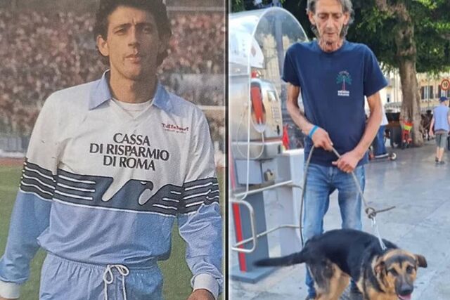 El exfutbolista Maurizio Schillaci, primo del famoso Tot� Schillaci, vive en la calle en Palermo