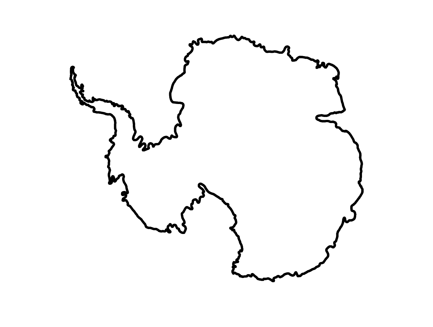 Blank Outline Map Antarctica