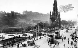 Castle And Scott Monument c.1930, Edinburgh