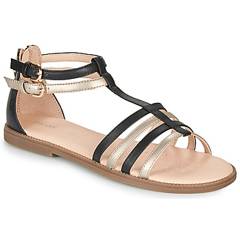 Schoenen Meisjes Sandalen / Open schoenen Geox SANDAL KARLY GIRL Zwart / Goud