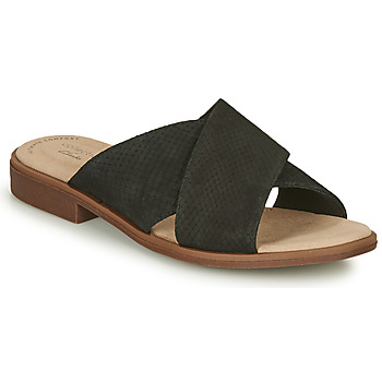 Schoenen Dames Leren slippers Clarks DECLAN IVY Zwart