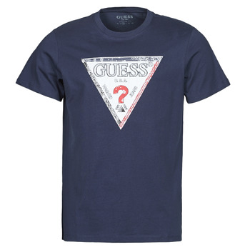 Textiel Heren T-shirts korte mouwen Guess TRIESLEY CN SS TEE Marine