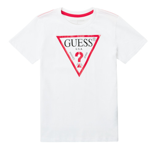 Textiel Jongens T-shirts korte mouwen Guess MILLO Wit