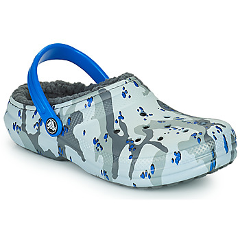 Schoenen Jongens Klompen Crocs CLASSIC LINED CAMO CG K Grijs / Blauw