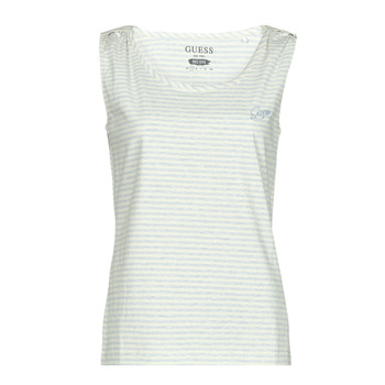 Textiel Dames Mouwloze tops Guess SAMY TANK TOP Blauw / Wit