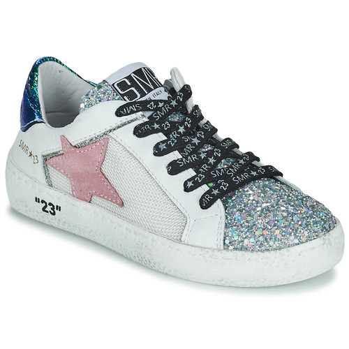 Schoenen Meisjes Lage sneakers Semerdjian CARLA Wit / Zilver / Roze