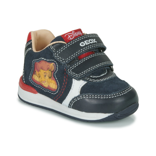 Schoenen Jongens Lage sneakers Geox B RISHON BOY C Blauw / Rood