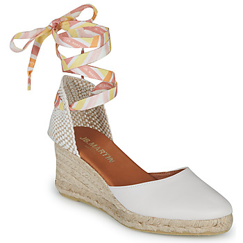 Schoenen Dames Espadrilles JB Martin VISALIA Nappa / Craie / Veters / Bonbon