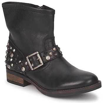 Schoenen Dames Laarzen Pieces ISADORA LEATHER BOOT Zwart