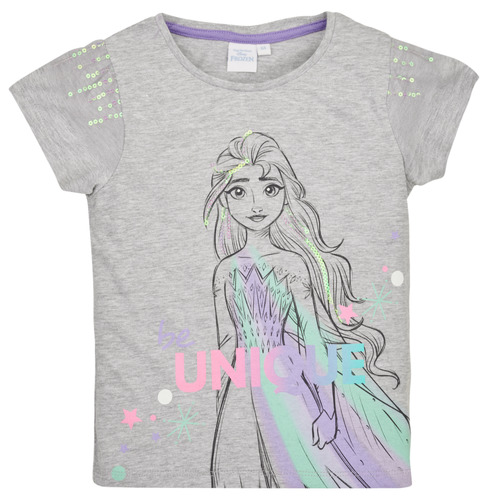 Textiel Meisjes T-shirts korte mouwen TEAM HEROES  T-SHIRT LA REINE DES NEIGES Grijs