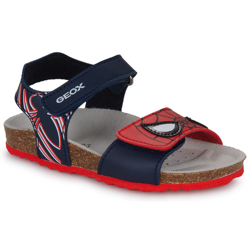 Schoenen Jongens Sandalen / Open schoenen Geox B SANDAL CHALKI BOY Marine / Rood