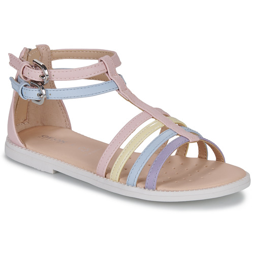 Schoenen Meisjes Sandalen / Open schoenen Geox J SANDAL KARLY GIRL Roze / Blauw / Mauve