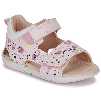 Schoenen Meisjes Sandalen / Open schoenen Geox B SANDAL TAPUZ GIRL Roze