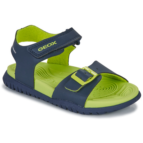 Schoenen Jongens Outdoorsandalen Geox J SANDAL FOMMIEX BOY Marine / Groen