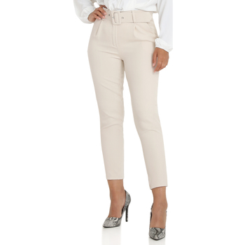 Textiel Dames Broeken / Pantalons La Modeuse 63743_P145204 Beige