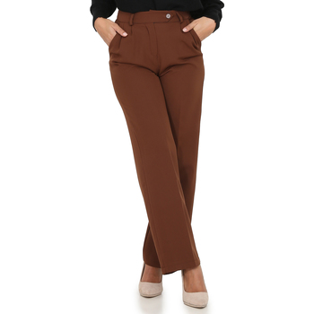 Textiel Dames Broeken / Pantalons La Modeuse 64485_P147261 Brown