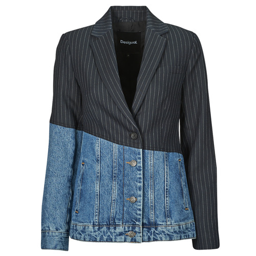 Textiel Dames Jasjes / Blazers Desigual CHICAGO Zwart / Denim