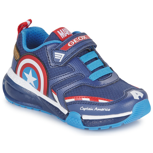 Schoenen Jongens Lage sneakers Geox J BAYONYC BOY C Blauw / Rood