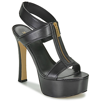 Schoenen Dames Sandalen / Open schoenen MICHAEL Michael Kors BERKLEY HIGH PLATFORM Zwart