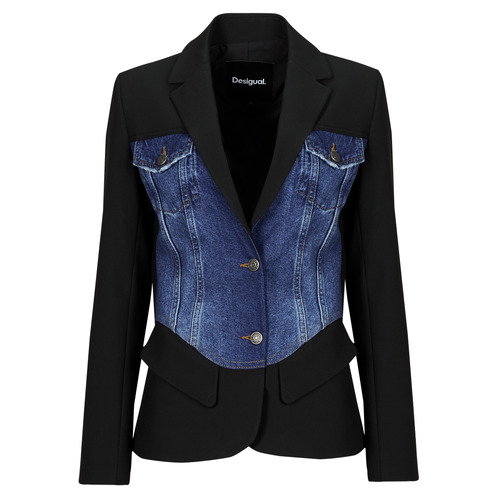 Textiel Dames Jasjes / Blazers Desigual AME_JEON Blauw / Zwart