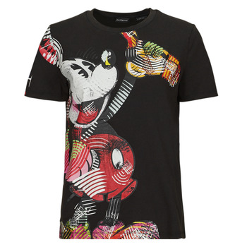 Textiel Dames T-shirts korte mouwen Desigual TS_MICKEY LACROIX Zwart