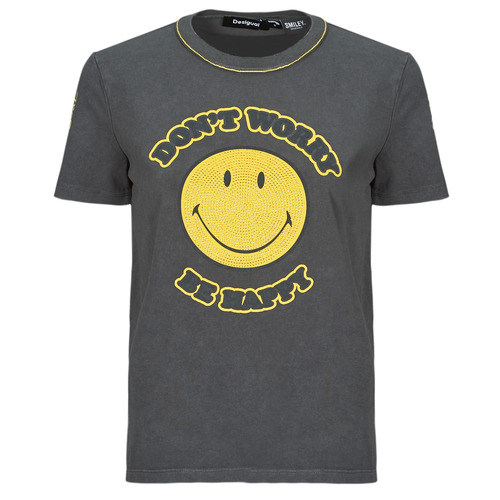 Textiel Dames T-shirts korte mouwen Desigual TS_MORE SMILEY Grijs