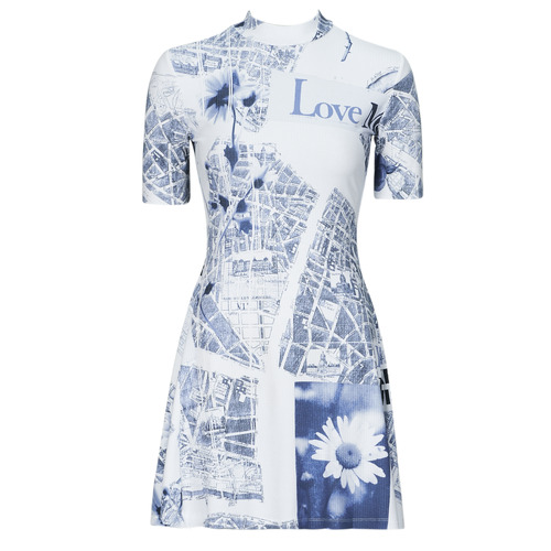 Textiel Dames Korte jurken Desigual VEST_CLAVELITOS_ L Wit / Blauw