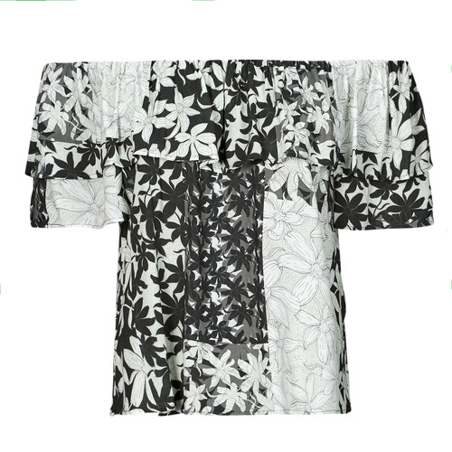 Textiel Dames Tops / Blousjes Desigual BLUS_ANAÏS Zwart / Wit